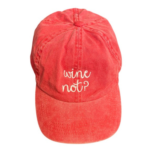 David and Young Hat Baseball Adjustable Wine Drinking Red 'Wine Not?' - Picture 1 of 9